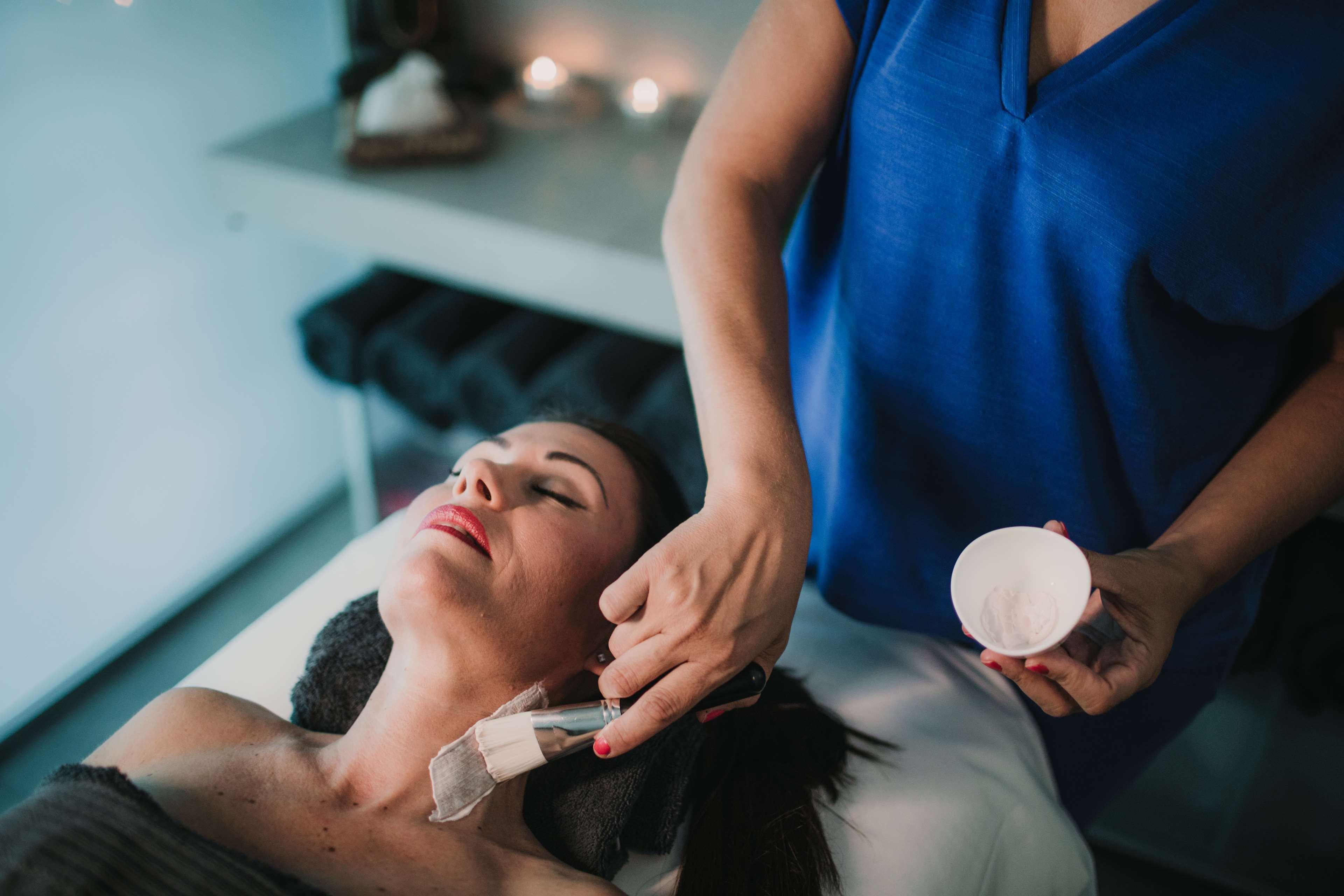 Higueron Hotel Curio Collection By Hilton (Adults Only) Fuengirola Exterior photo A woman receiving a facial treatment